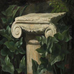 Green Plants Around A Column by Anthonie, Anthonore Christensen