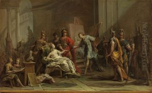 Alexandre donne sa maitresse Campaspe a Apelle, ou La Peinture by Jean Restout
