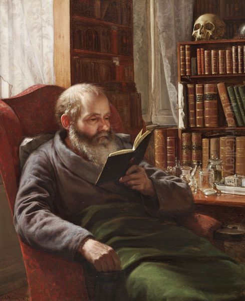 Portrait of the artist's foster father the zoologian and professor Henrik Nicolai Kroyer - view 1