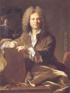 Portrait of Pierre Drevet (1663-1738), French engraver by Hyacinthe Rigaud