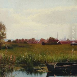 A Rowing Boat In The Rush by Carl A. Christensen Bakkely