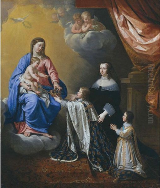Louis XIV with his mother and brother - view 1
