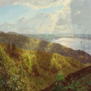 Danish Landscape With View Over The Inlet Of Vejle by Godfred B.W. Christensen
