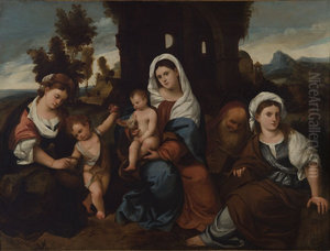 Madonna with Three Saints and John. Madonna with Three Saints and John.