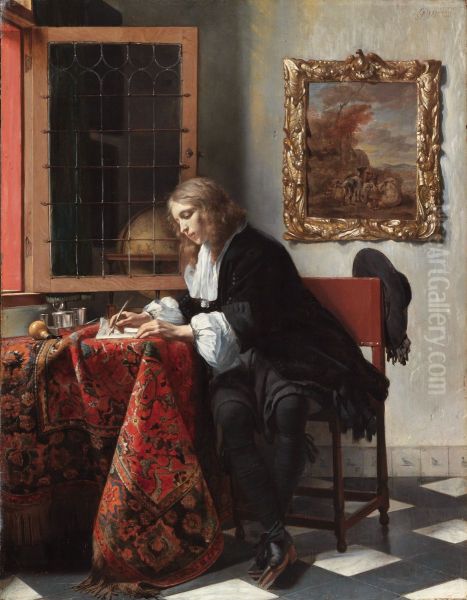 Man Writing a Letter - view 1