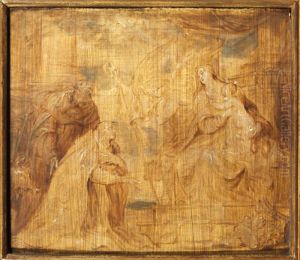 Virgin and Child with a Bishop Donor and Saint Anthony Abbot by Sir Anthony Van Dyck