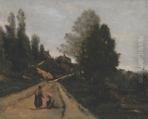 Gouvieux, pres Chantilly. Chemin montant Gouvieux, pres Chantilly. Chemin montant