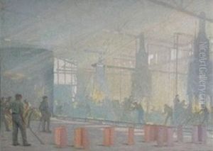 Forging 9.2 Shells, Dominion Steel Company, Hamilton by George Agnew Reid