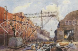 Polson Iron Work Yard, Ship War Hydra on Stocks