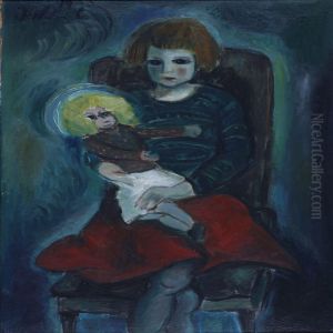 Little Girl With Doll by John Aksel Christensen