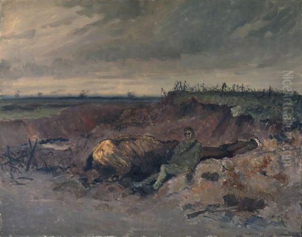 Dead Horse and Rider in a Trench - view 1