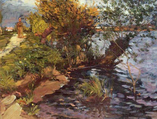 Willows at the banks of the Yerres - view 1