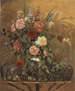 Bouquet de fleurs avec jardiniere Bouquet de fleurs avec jardiniere