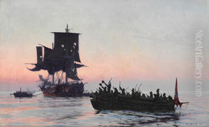 Danish privateers intercepting an enemy vessel during the Napoleonic Wars Danish privateers intercepting an enemy vessel during the Napoleonic Wars