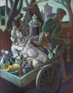 Man with wheelbarrow by Birger Carlstedt