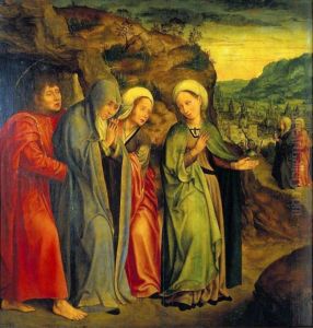 S. Joao Evangelista e as Santas Mulheres depois do enterro de Cristo by Quinten Metsys