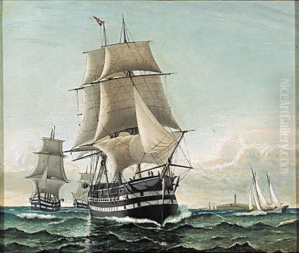 A squadron of sailing ships. - view 1