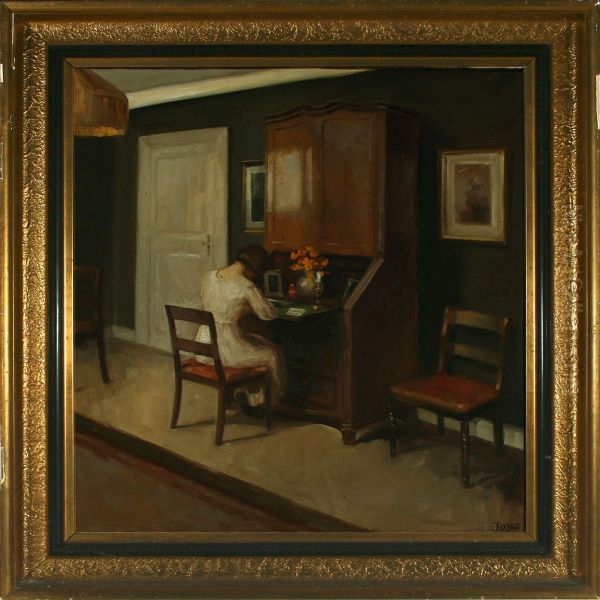 Interior With Woman At A Bureau - view 1