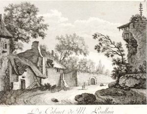 Cottages along a road by J. F. Borgnet