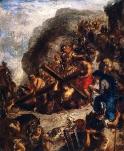 La Montee au calvaire by Eugene Delacroix