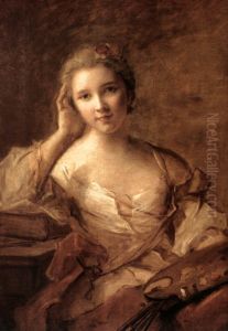 Portrait d'une jeune femme peintre Portrait d'une jeune femme peintre