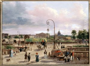 La place Louis XVI (place de la Concorde) en 1829 by Giuseppe Canella
