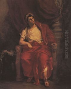 Talma als Nero in >>Britannicus<< by Eugene Delacroix