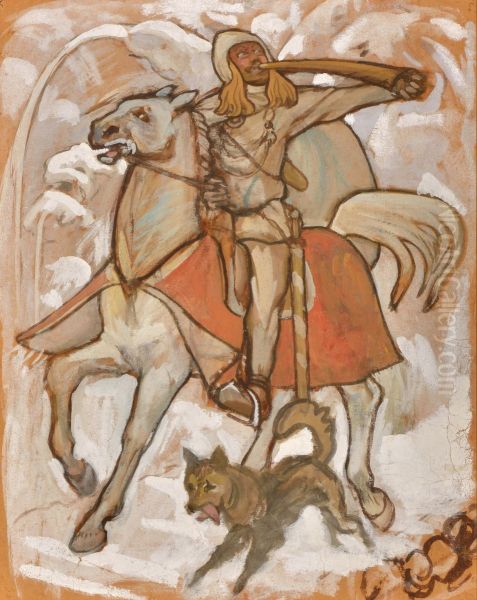 Kullervo Sets Off for War, sketch - view 1