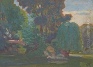 Landschaft Mit Baumen by Hans Christiansen