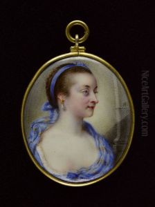 Portrait de jeune femme au fichu bleu by Nathaniel Hone