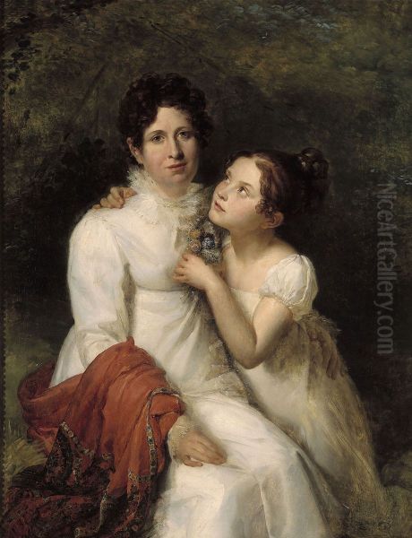 Portrait de Madame Bauquin Du Boulay et de sa niece Mademoiselle Bauquin de La Souche - view 1