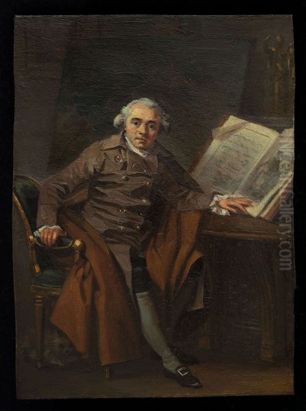 Portrait presume de Jean-Jacques Lagrenee dit Portrait d'un homme dans un manteau croise - view 1