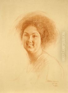 Head of a woman smiling by Antonio Carneiro