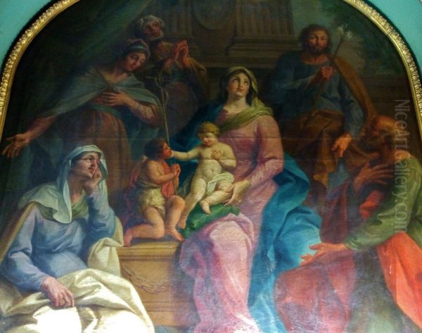 Retabulo da Sagrada Familia sob a Pomba do Espirito Santo, acompanhada de S. Joao Baptista e seus pais - view 1