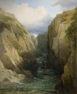 Gorge And River In Ireland by Thomas Baker