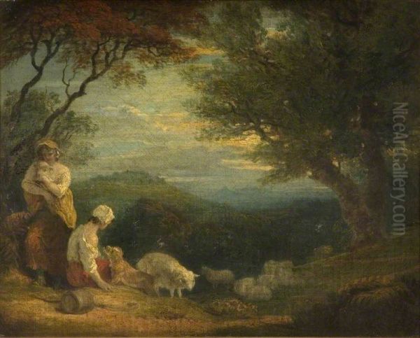 Landscape With Women, Sheep, And Dog - view 1
