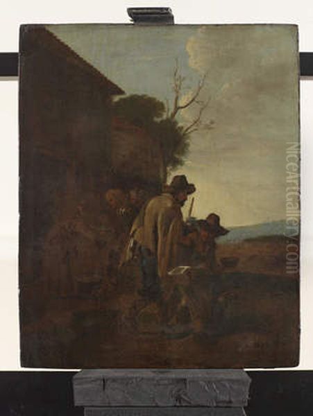 A Franciscan Saint distributing Food to Peasants - view 1