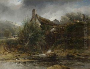 A Watermill Near Totnes, Devon by Frederick W. Watts