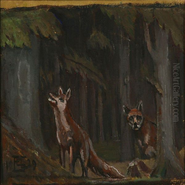Foxes In The Woods - view 1