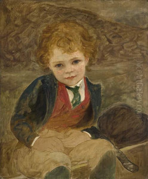 A Boy Sitting In A Wheelbarrow - view 1