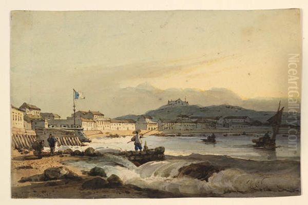The Praya Grande, Macao, from the south, with St Peter's Fort to the left - view 1
