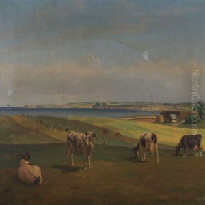 Summer Day With Grazing Cows by Rasmus Christiansen