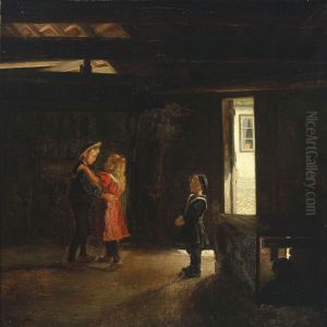 Interior With Dancing Children by Soren Christiansen