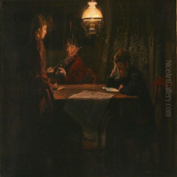 Interior With A Mother And Herchildren - view 1