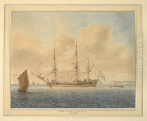 H M S Ulysses off the North Foreland by John Cleveley the Elder