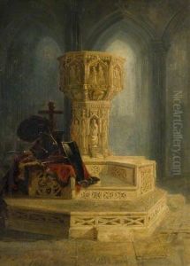 Font, Walsingham Church by William James Muller