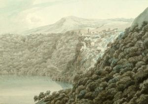 Lake and Town of Nemi by John Robert Cozens