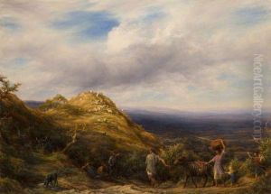A Wooded Valley And Hill by William Linnell