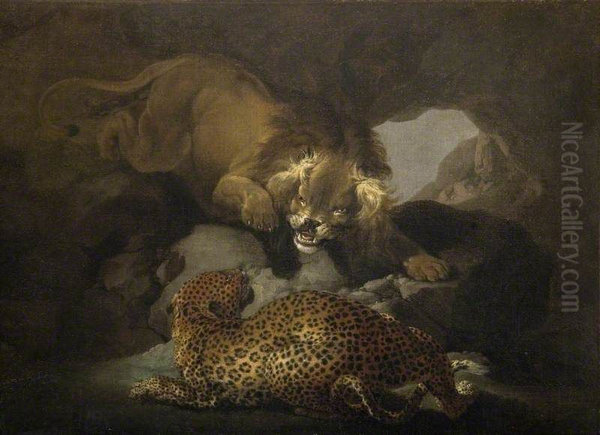Lion And A Leopard - view 1