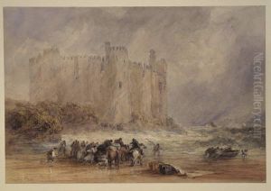 Laugharne Castle, Carmarthenshire by David Cox Jr.